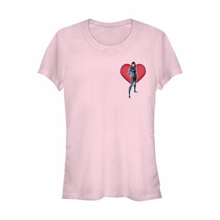 Black Widow Heart Women's Pink T-Shirt